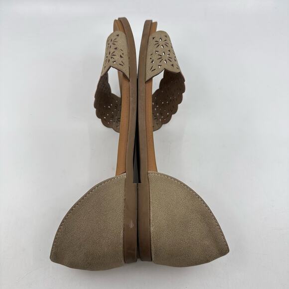 Andiamo D'Orsay Open Toe Slip On Ballet Flat Sandal Open Toe Grey Womens Size 9W - Picture 5 of 8